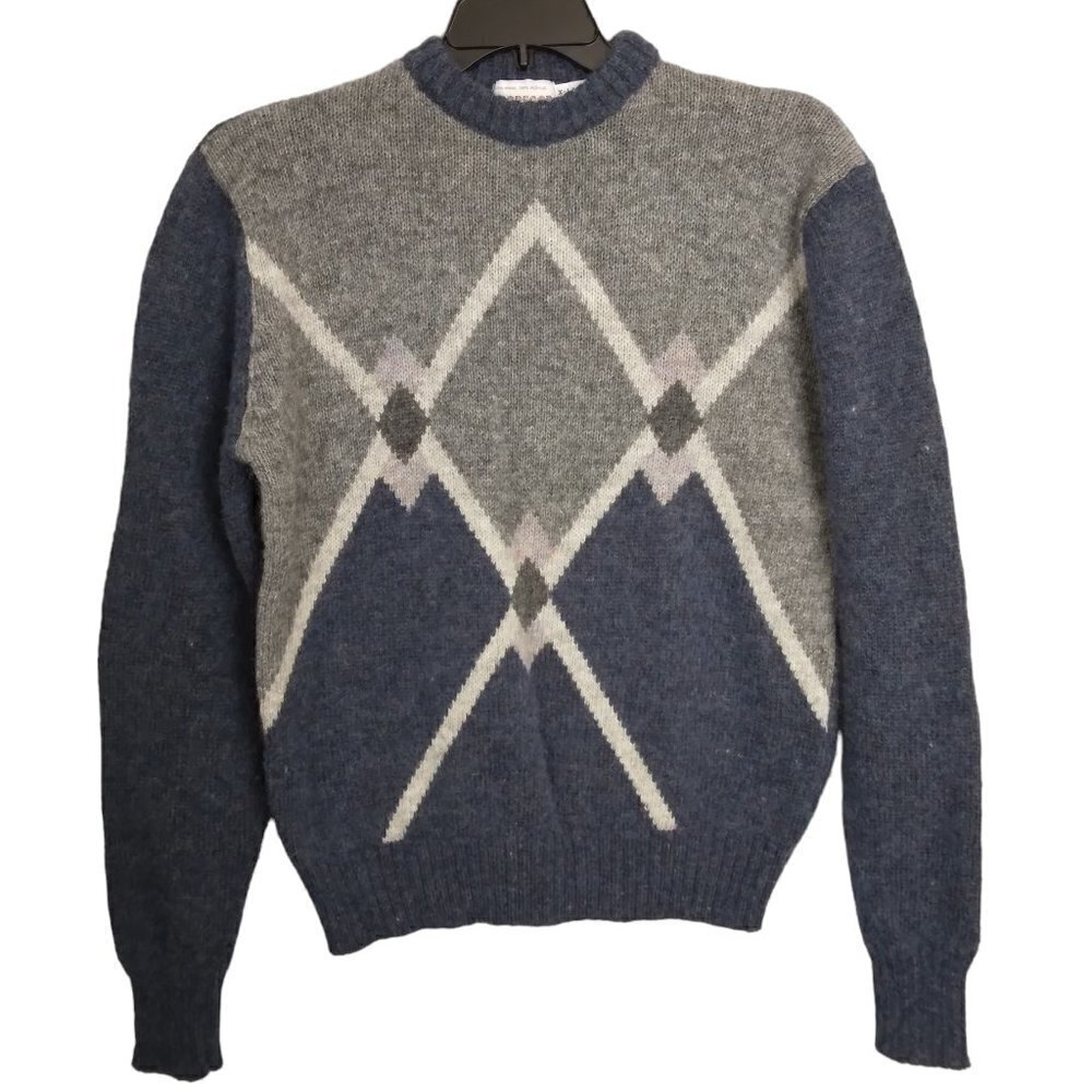 Vintage McGregor | 90s Wool Crew Neck Sweater Gray Blue | Size XL